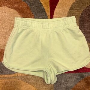 Aritzia Wilfred Free Light Lime Green Lounge Shorts High Rise Size Small